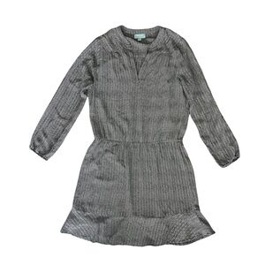 Women’s Medium Herringbone Long Sleeve Short Dress Boho Preppy Fall Autumn